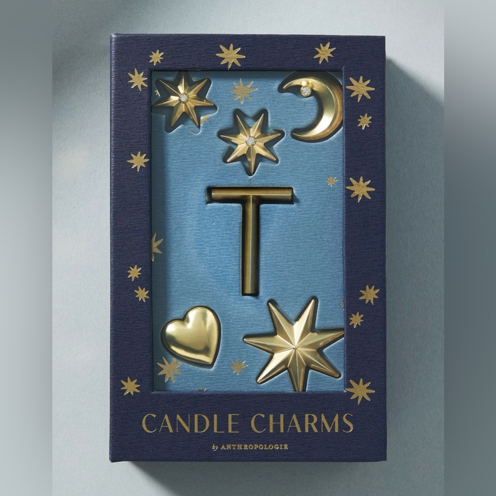 Anthropologie Gold Candle Charms Set, T